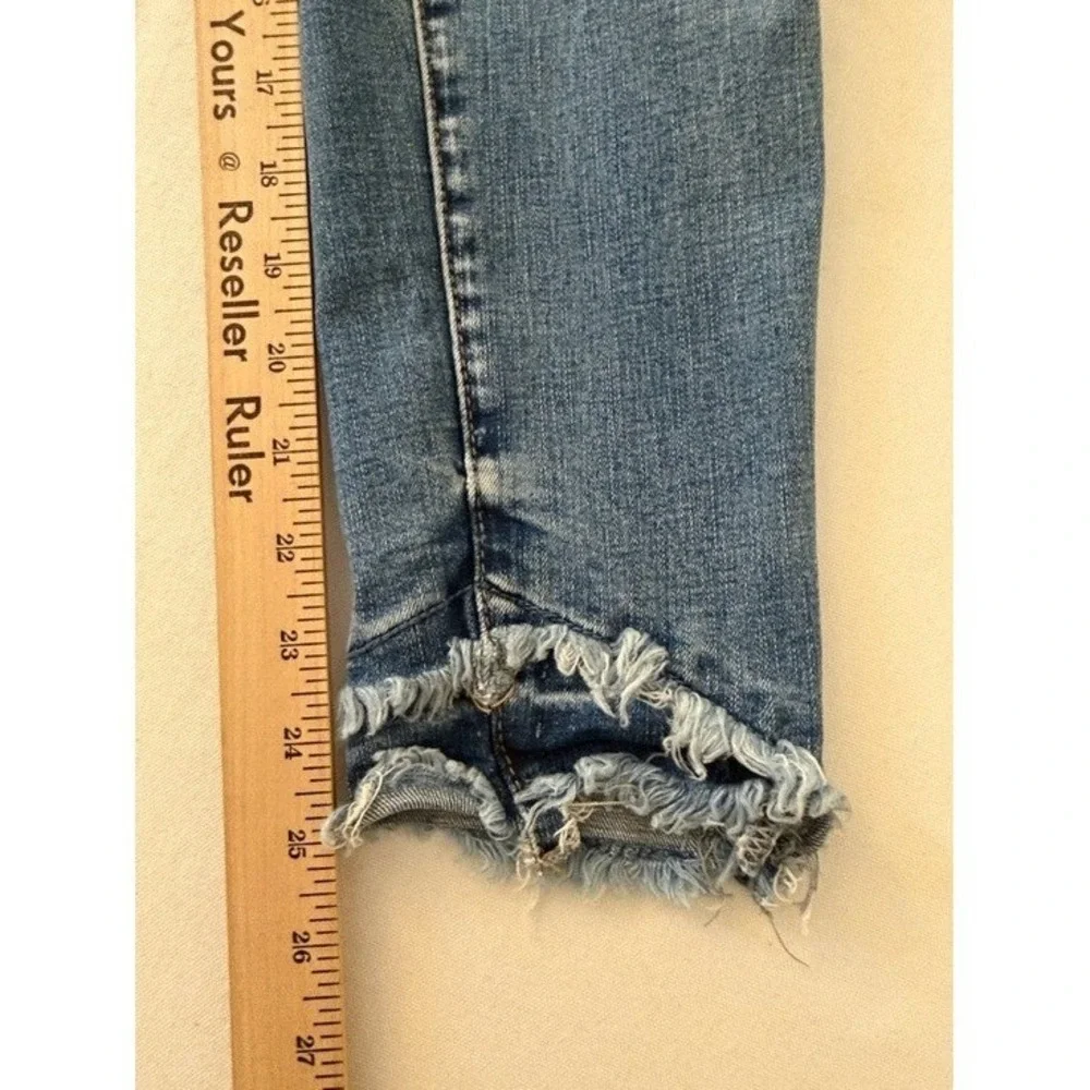KanCan Jeans‎ Womens 7/27 KC6204M Blue Distressed High Rise Skinny Fringe Hem